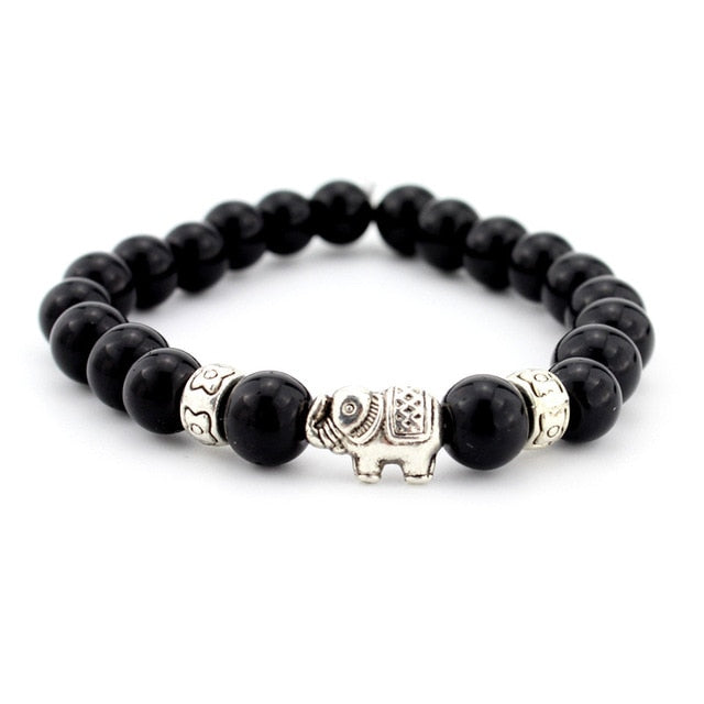 NaWhite Stone Buddha Bracelet