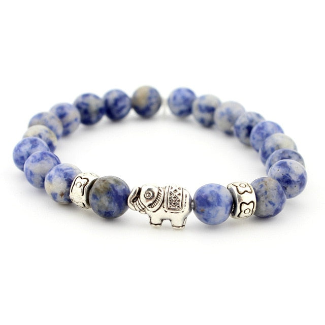 NaWhite Stone Buddha Bracelet