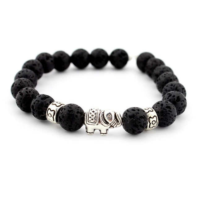 NaWhite Stone Buddha Bracelet