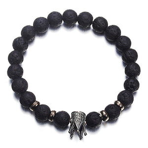 Lava Stone Charm Bracelet