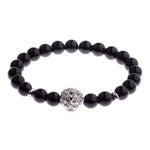 Black Onyx Stone Lion Head Beaded Bracelet