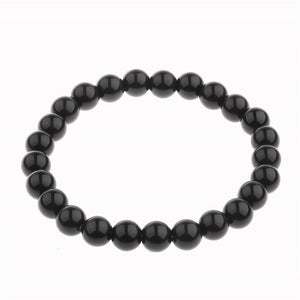 Black Onyx Stone Lion Head Beaded Bracelet