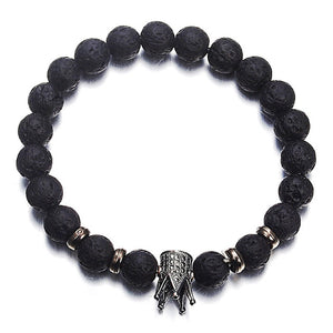 Lava Stone Imperial Crown Bracelet