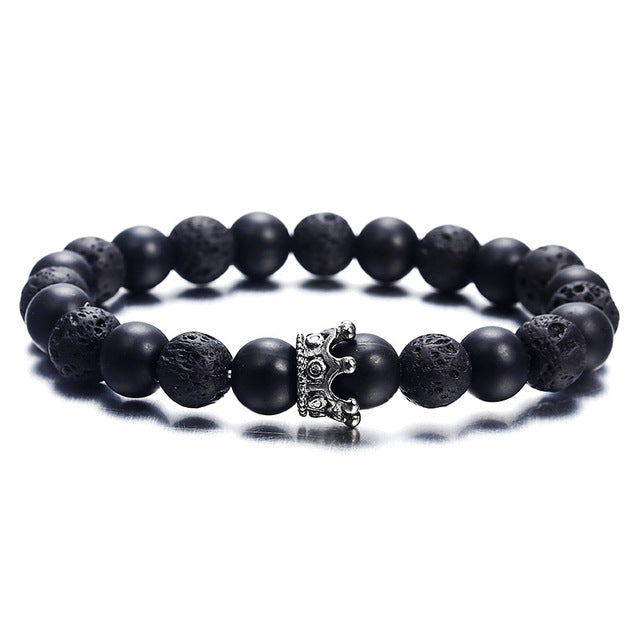 Lava Stone Imperial Crown Bracelet