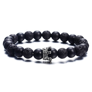 Lava Stone Imperial Crown Bracelet